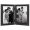 Americanflat Hinged Picture Frame with Wide, Beveled Molding and Shatter-Resistant Glass - Modern Metal Picture Frame Displays Two Photos - Elegant Photo Frames for Tabletop Display